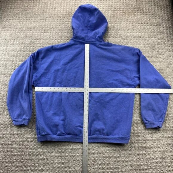 Vintage Foot Locker Sweater One Size Fits Up to Men Large Blue Orange Hoodie 80s - Picture 7 of 9